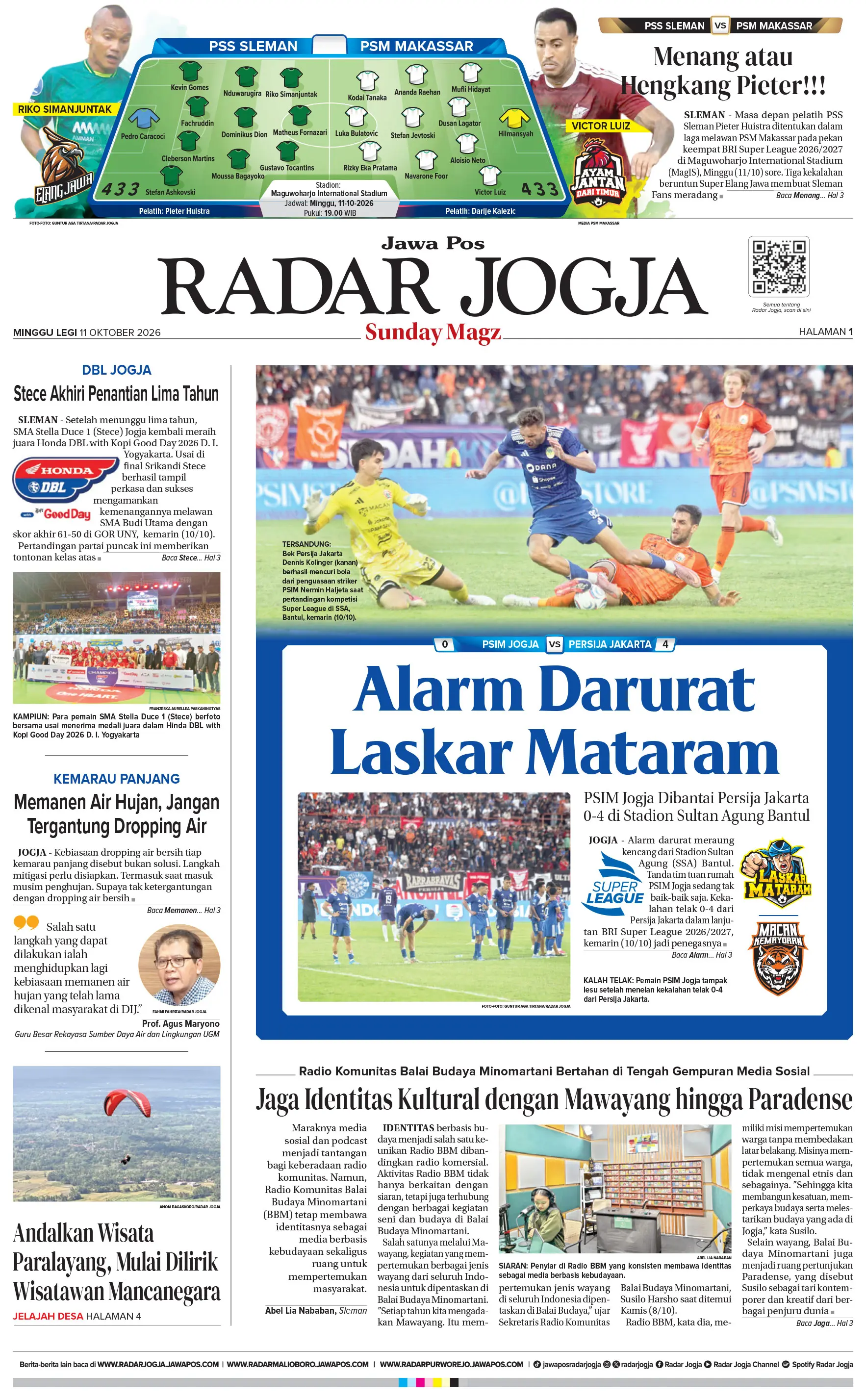 Radar Jogja Edisi Minggu, 11 Oktober 2026.