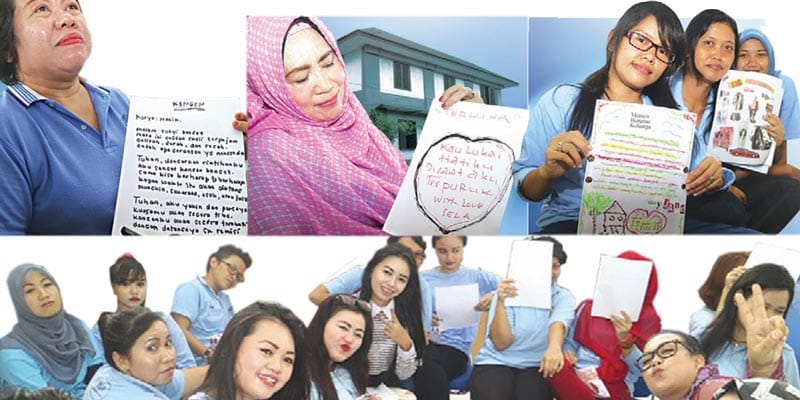 UNGKAPAN JUJUR: Warga binaan Lapas Wirogunan antusias mencurahkan isi hatinya dalam sebuah karya tulis dalam lokakarya FKY 28. Salah satunya yang ikut adalah terpidana hukuman mati Mary Jane asal Filipina.(foto: DWI AGUS/RADAR JOGJA)