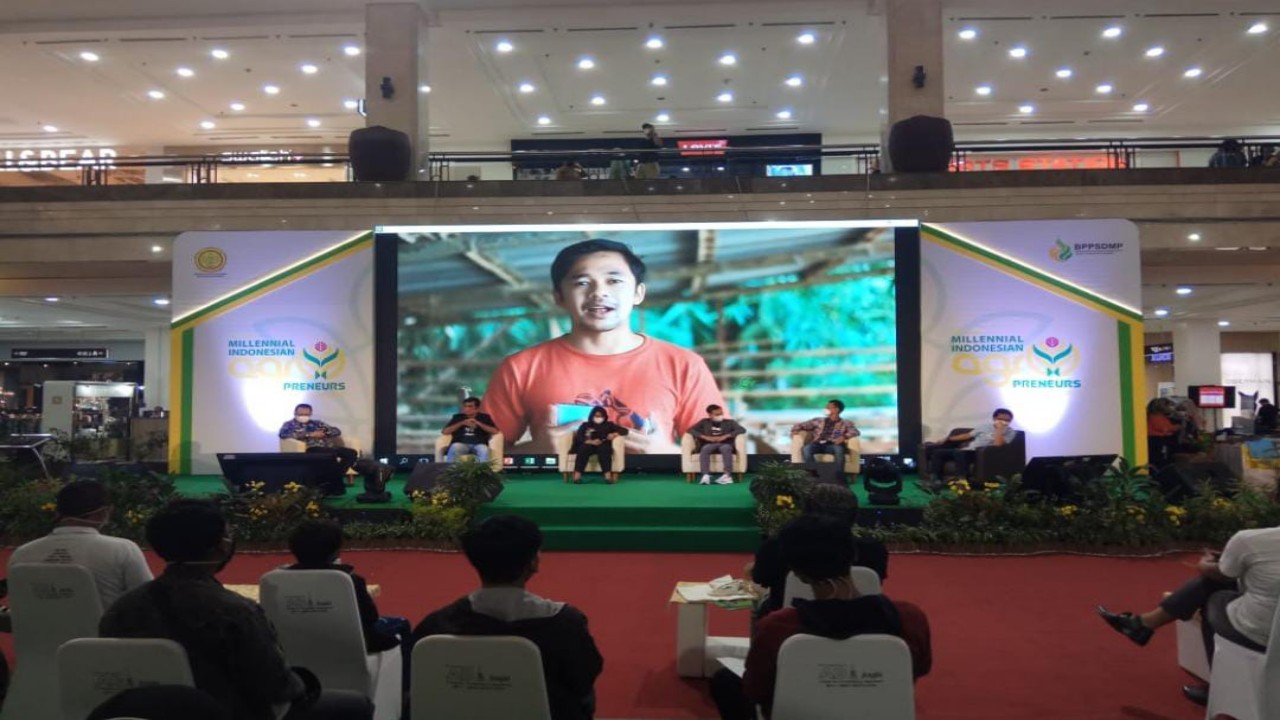 MILLENIAL MEET MILLENIAL: Suasana talk show  The 2nd MIA Expo di Ambarrukmo Plaza, Sleman, Minggu (13/6/2021). (POLBANGTAN YOMA)