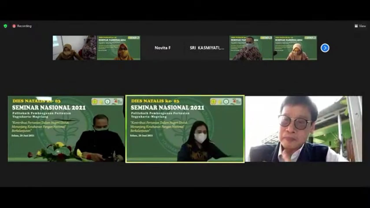 ZOOM: Seminar nasional Dies Natalis ke-3 Polbangtan YoMa. (POLBANGTAN YOMA)