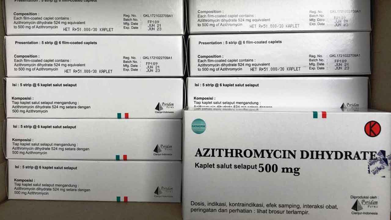 OBAT: Azithromycin adalah antibiotik dan menurut buku Pedoman Tatalaksana Covid-19 dapat digunakan sebagai salah satu terapi farmakologis. (PYFA FOR RADAR JOGJA)