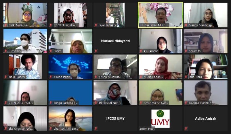TEROBOSAN BARU: Pembukaan Summer School Program, IP-Cos, UMY digelar secara daring pada Selasa 6 Juli 2021. (IP-COS UMY FOR RADAR JOGJA)