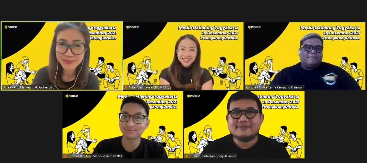 PODCAST : Platform konten audio lokal Noice hadir sebagai jawaban kebutuhan streaming. Berdasarkan data, Jogjakarta termasuk masuk dalam 5 besar kota dengan pendengar podcast terbanyak, sebanyak 336 ribu pengguna. (CAPTURE by DEVA SEPTIAN SURYA for RADAR