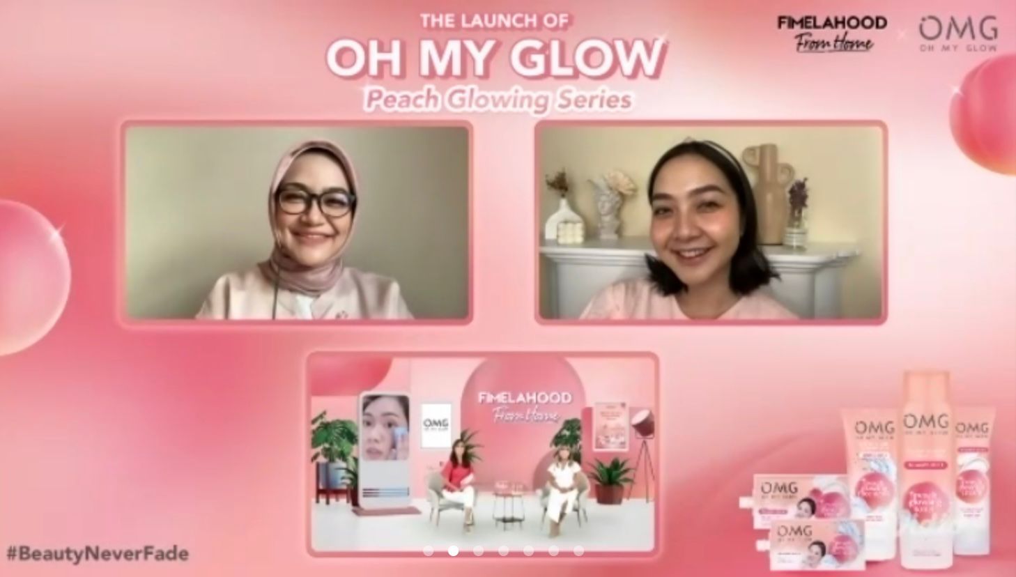 SERU : Oh My Glow (OMG) hadir dalam zoom meeting untuk membahas skincare bersama Beauty Content Creator Astariri dan TikTok Content Creator Diyah Fadillah. Adapula Head of Brand Development OMG Karina Anindita dan Skin Expert dokter Fitria Agustina.