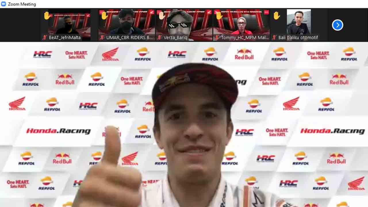MOTOGP: Menjelang agenda balap GP Mandalika, dua pebalap dunia dari Repsol Honda Team MotoGP, Marc Marquez dan Pol Espargaro menyapa konsumen dan sejumlah komunitas sepeda motor Honda di Indonesia. (HONDA FOR RADAR JOGJA)