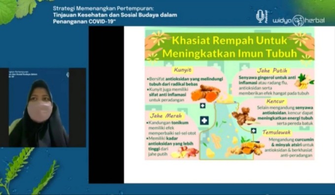 REMBUG SEHAT : Para pemerhati, pecinta, dan pakar herbal terlibat dalam dialog virtual untuk menangani pandemi Covid-19 yang sudah berjalan dua tahun. (DWI AGUS/RADAR JOGJA)