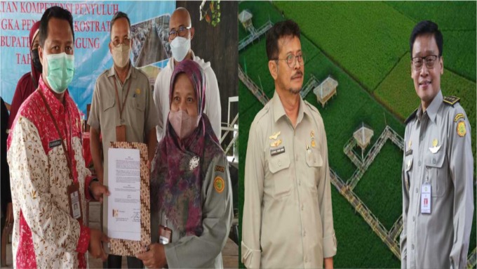 PPL TANGGUH: Perwakilan Polbangtan YoMa dan Perhiptani usai penandatanganan MoU. Foto kanan, Menteri Pertanian Syahrul Yasin Limpo dan Kepala BPPSDMP Dedi Nursyamsi. (POLBANGTAN YOMA)