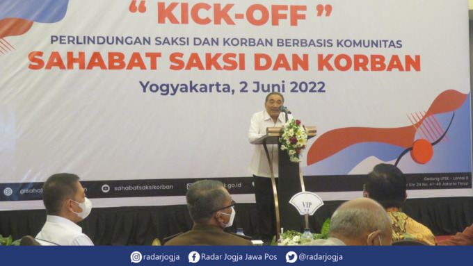 KICK OFF : LPSK luncurkan program Sahabat Saksi dan Korban sebagai wujud perlindungan maksimal kepada saksi dan korban, Kamis (2/6). (DWI AGUS/RADAR JOGJA)