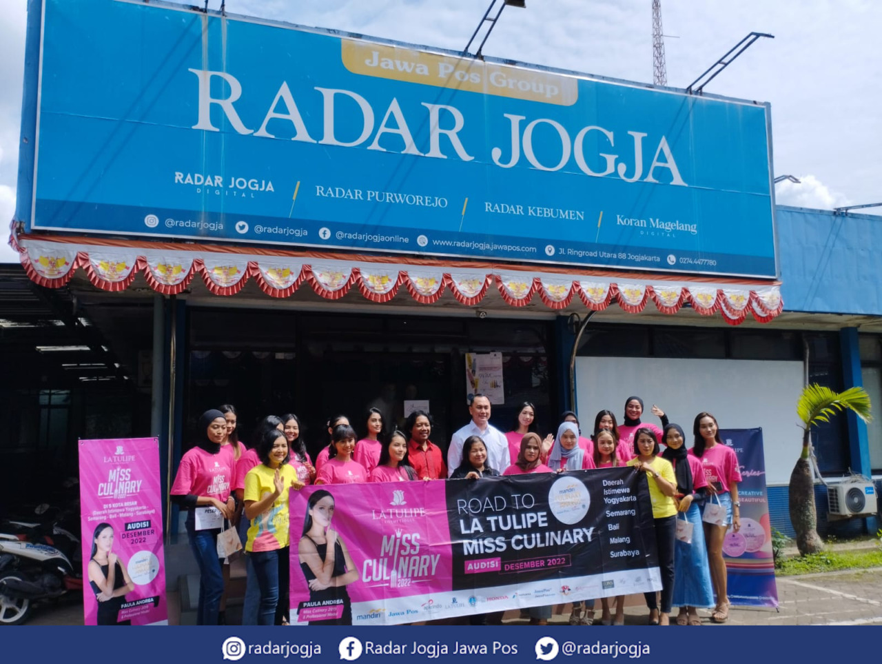 KULINER : Jawa Pos kembali menggelar audisi Miss Culinary with La Tulipe Cosmetiques 2022. Kali ini, ajang pencarian duta wisata kuliner ini pertama kali dilaksanakan di Jogjakarta, Jumat (2/12). (RADAR JOGJA)
