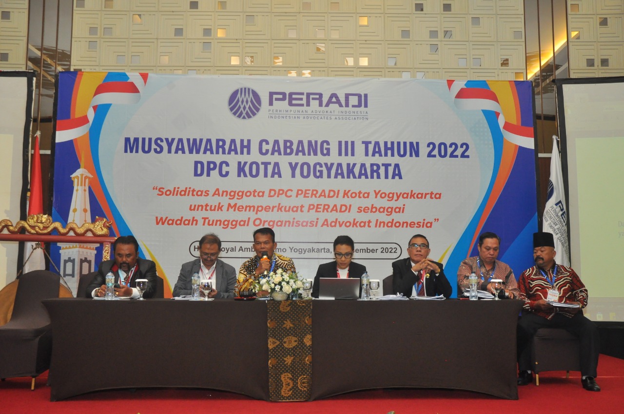 MUSCAB: DPC (Dewan Pimpinan Cabang) Perhimpunan Advokat Indonesia (Peradi) Kota Jogja melaksanakan musyawarah cabang. (PERADI FOR RADAR JOGJA)