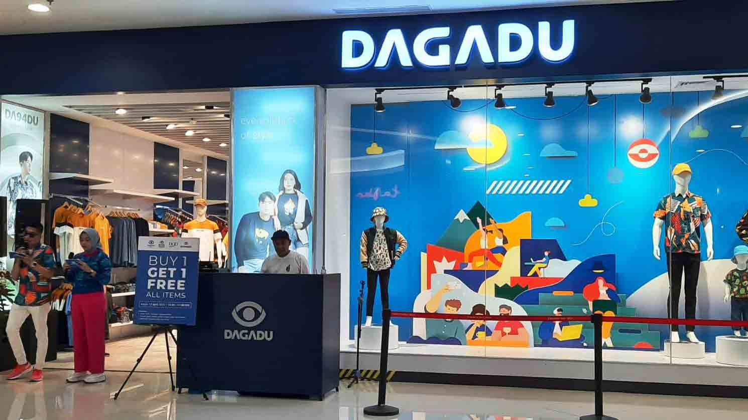 OUTLET BARU: PT Aseli Dagadu Djokdja dengan bangga mengumumkan pembukaan toko terbaru mereka, Dagadu, di Pakuwon Mall Jogja. (DAGADU FOR RADAR JOGJA)