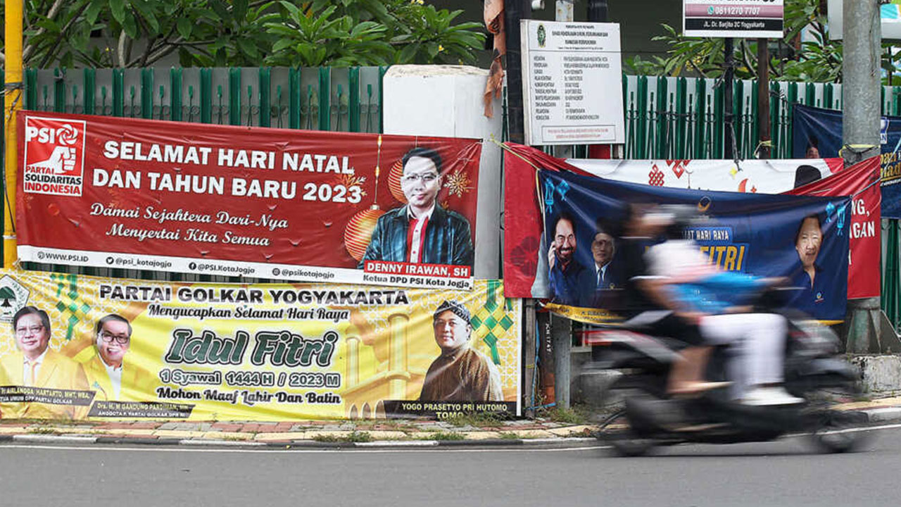 Ilustrasi spanduk kampanye.(GUNTUR AGA TIRTANA/RADAR JOGJA)