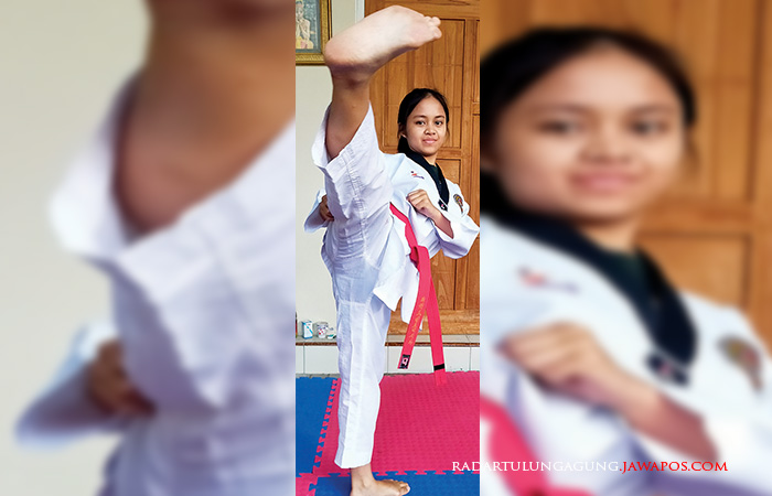 LINCAH: Damba mengenakan seragam taekwondo usai latihan rutin kemarin (10/6).