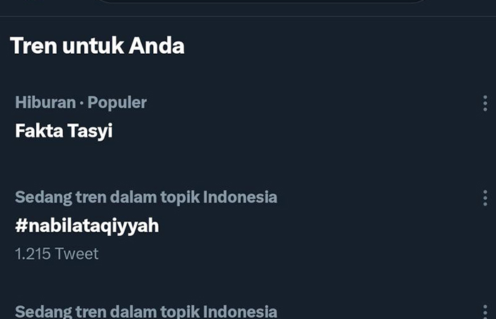 FOTO : Fakta Tasyi Berhasil Trending Karena Buzzer
