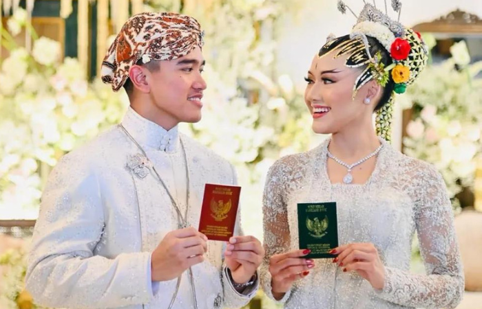 ILUSTRASI : Kaesang dan Erina ketika melaksanakan pernikahan dengan adat jawa.