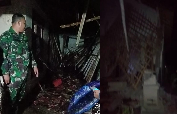 Dua teras rumah roboh di Desa Sebalor, Kecamatan Bandung dan Desa Kedoyo, Kecamatan Sendang akibat Gempa Bantul dengan kekuatan 6,8 Magnitudo