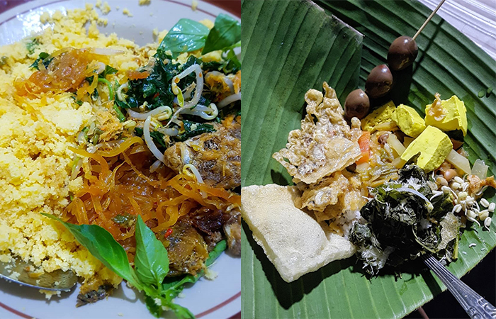 Nasi Ampok (kiri) dan Nasi Patik (kanan) adalah kuliner murah meriah yang bisa didapatkan di Tulungagung