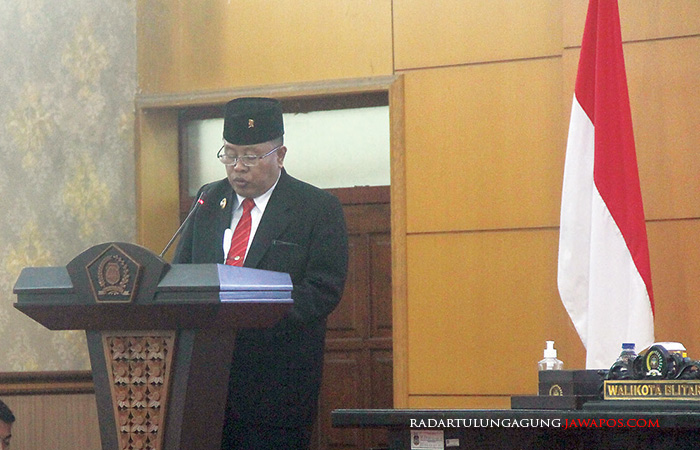WUJUDKAN BLITAR KEREN: Wali Kota Blitar Santoso menyampaikan Nota KUA-PPAS 2024.&nbsp;