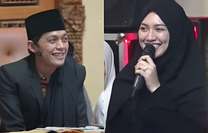 Happy Asmara saat menghadiri pengajian akbar Gus Iqdam pada ulang tahunnya yang ke-24.