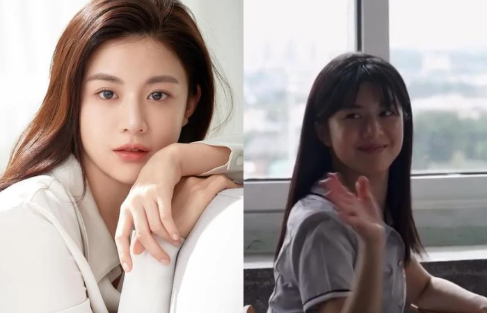 Go Yoon Jung saat pemotretan (kiri) dan Go Yoon Jung saat tampil di Drama Moving