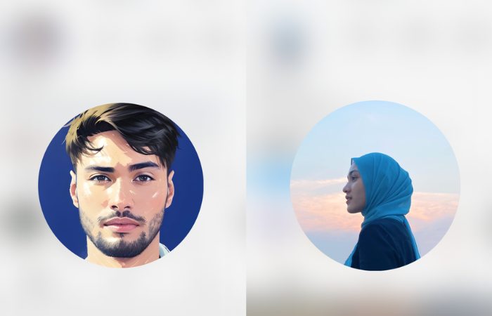FOTO PROFIL : Refal Hady dan Cut Syifa menggunakan foto profil dominan biru
