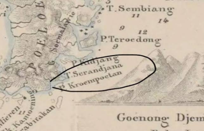 Peta Saranjana (Sarandjana) pada masa kolonial