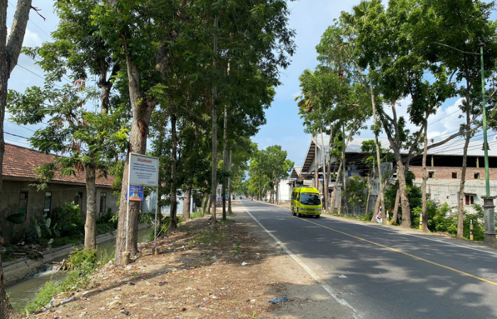 Ruas milik jalan Kabupaten Tulungagung-Kabupaten Trenggalek tampak bersih usai tidak ada sampah.