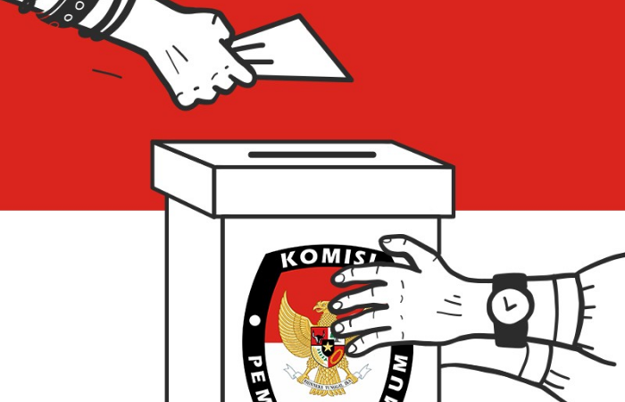 Ilustrasi pemungutan surat suara Pemilu.