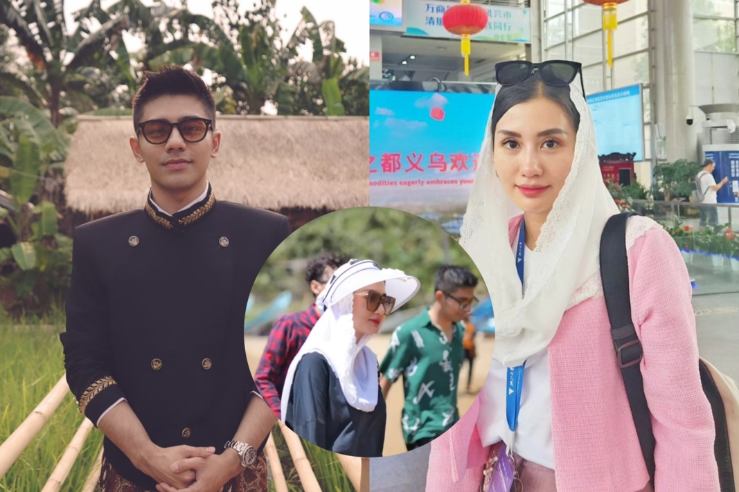Kolase foto Riza Syah dan Novita Hardini serta kedekatan keduanya.