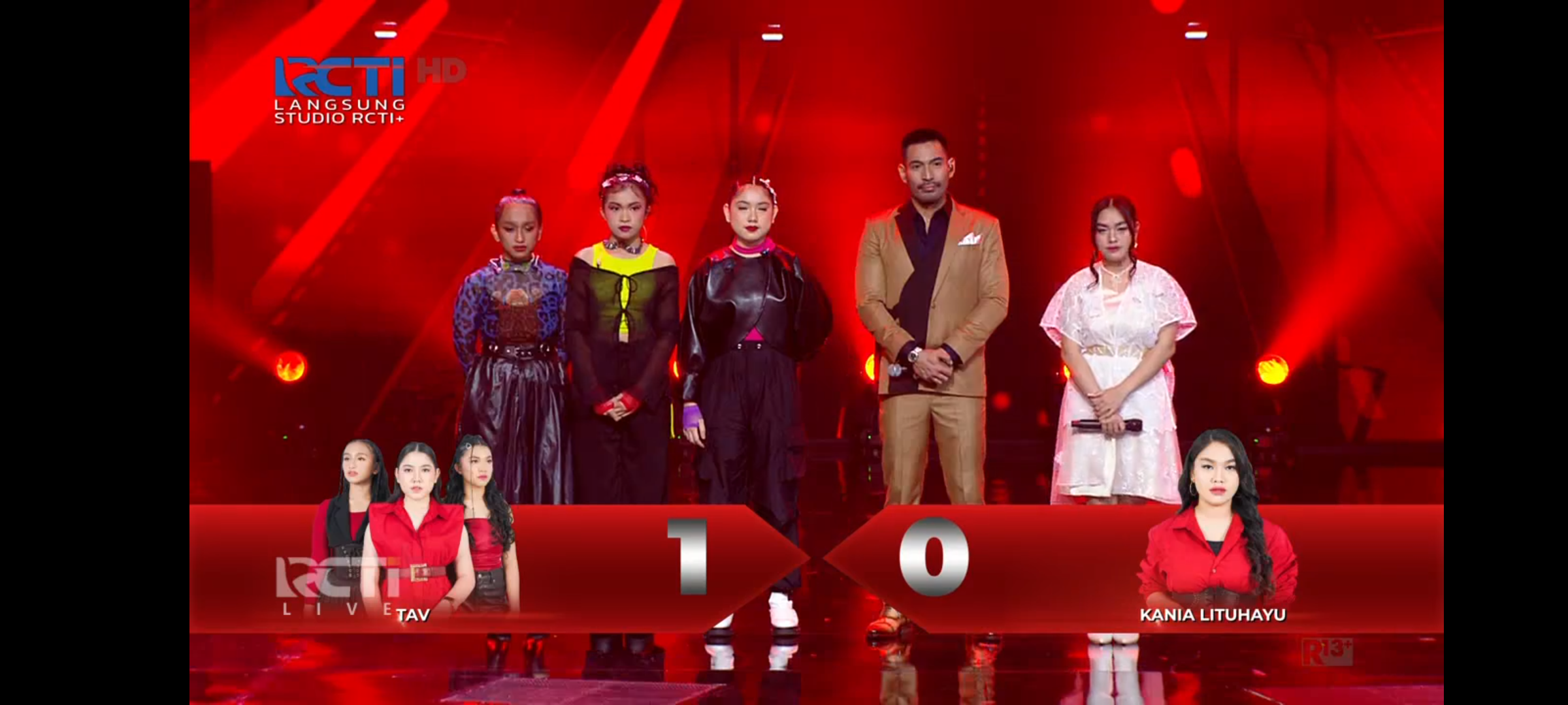 TAV dan Kania Litahayu saat berada di bottom two pada Gala Live Show 2, Senin (22/1/2024)