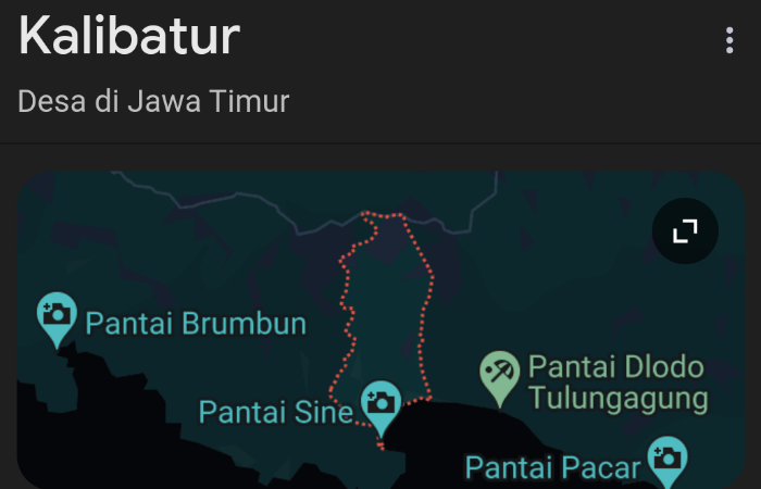 Wilayah Desa Kalibatur, Kecamatan Kalidawir, Kabupaten Tulungagung.
