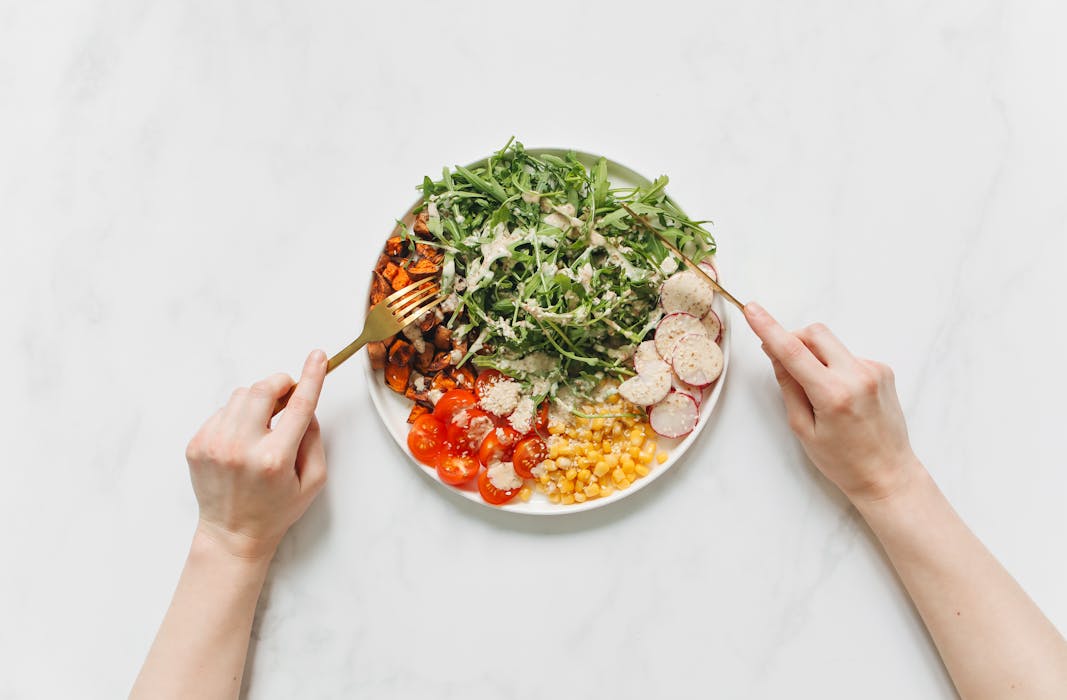Ilustrasi salad sayur, praktis untuk diet dan menyegarkan