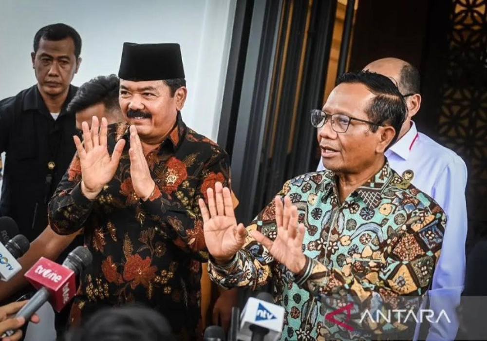 Mahfud MD saat memberikan keterangan usai melakukan pertemuan tertutup di Jakarta.