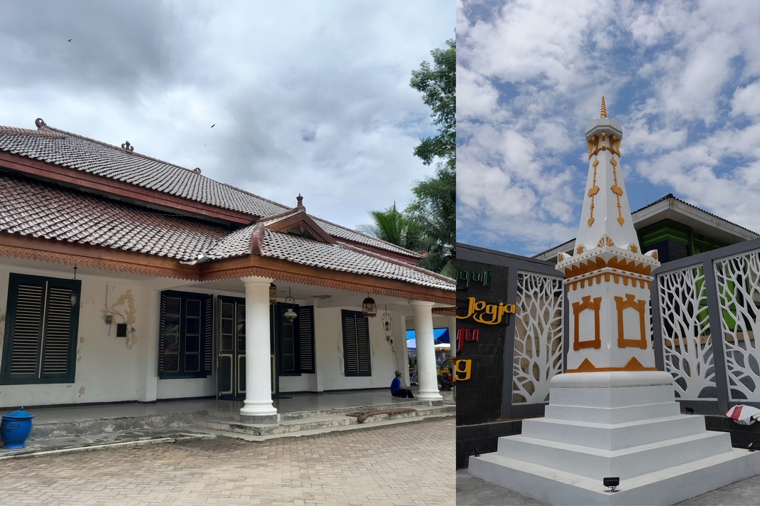 Kolase Balai Rakyat/Eks Kawedanan dan Miniatur Tugu Yogyakarta di Kecamatan Panggul
