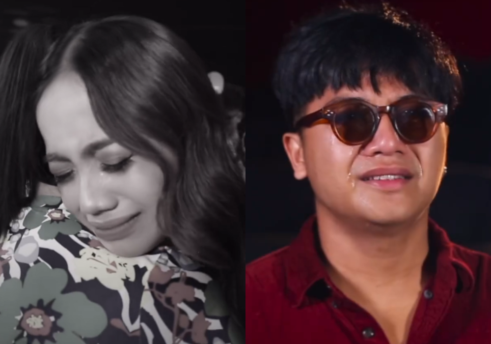 Isyarat kesedihan Princessa Alicia X Factor dan Zibran Prasetio saat Asmaralaya tereliminasi.