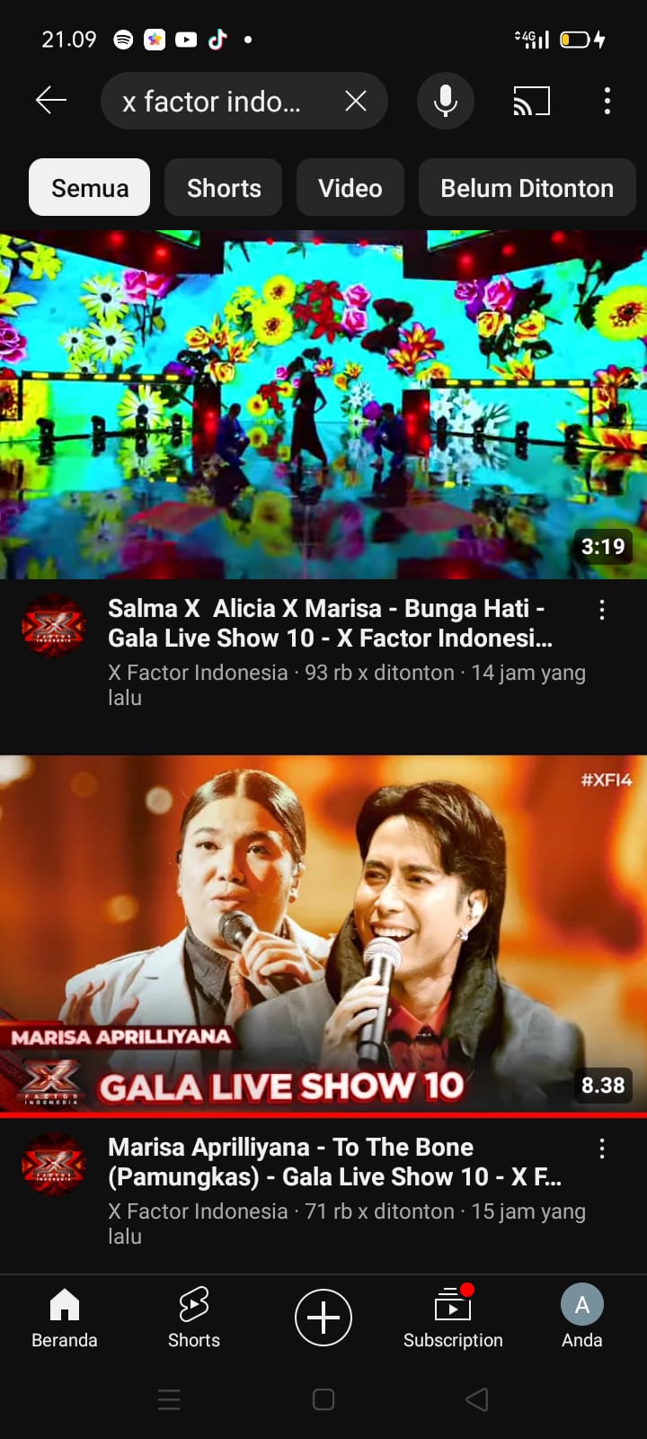 Penampilan Marisa di panggung Gala Live Show 10