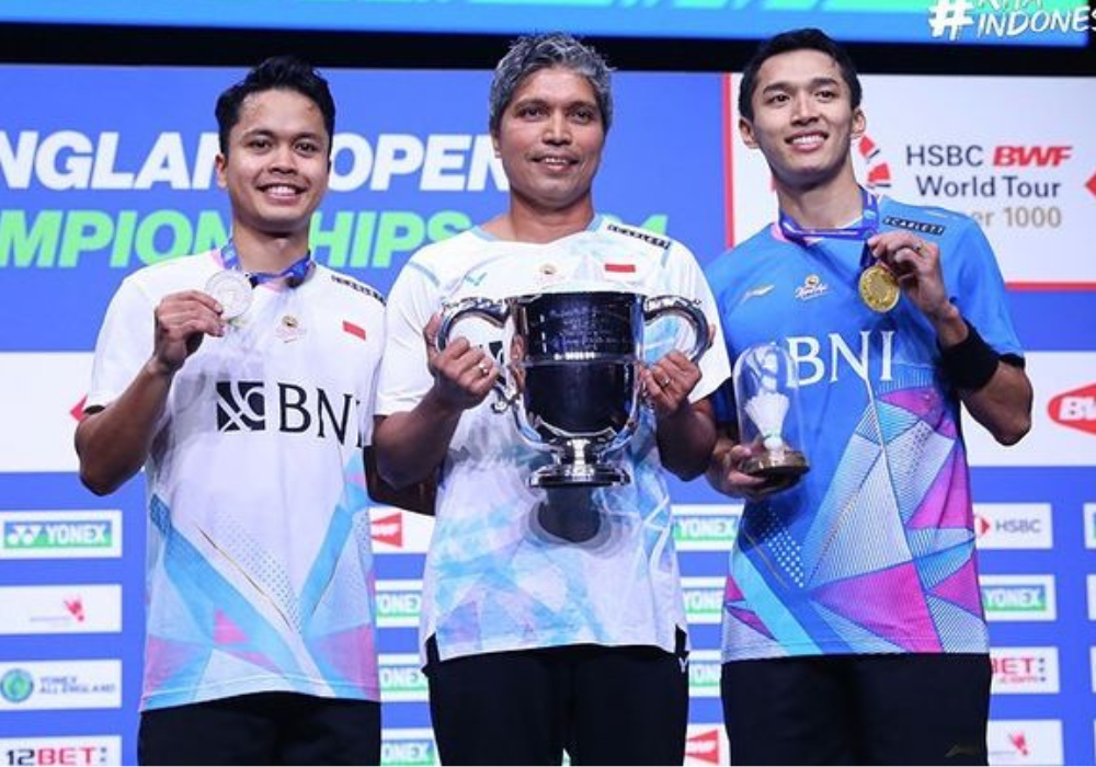 Final All England Open 2024 lalu, BWF World Rank Anthony Sinisuka Ginting masih di atas Jonatan Christie, kendati Ginting kalah saat melawan Christie.