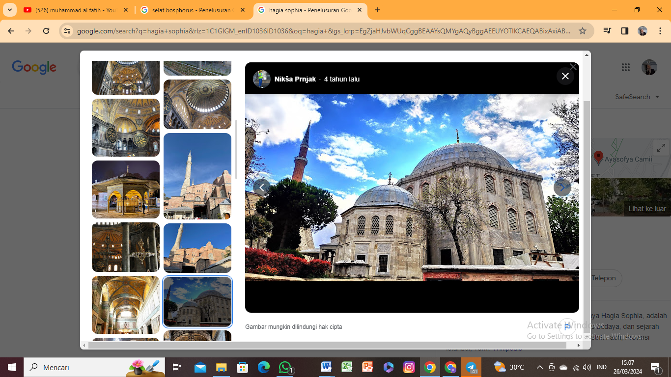 Penampakan sebagian keindahan hagia sophia