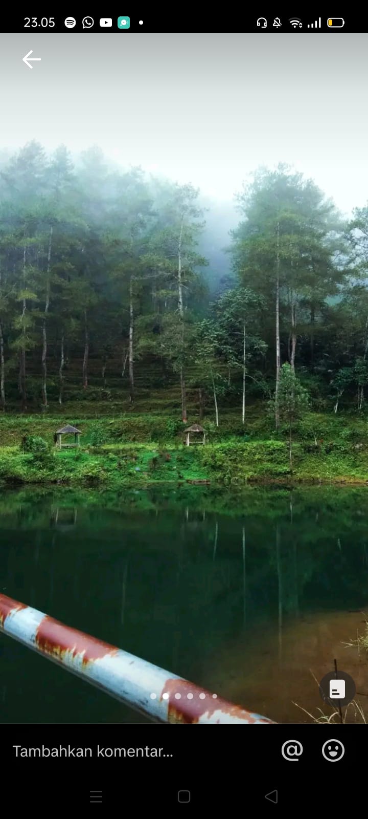 Pemandangan Embung Pandan Wangi ketika pagi