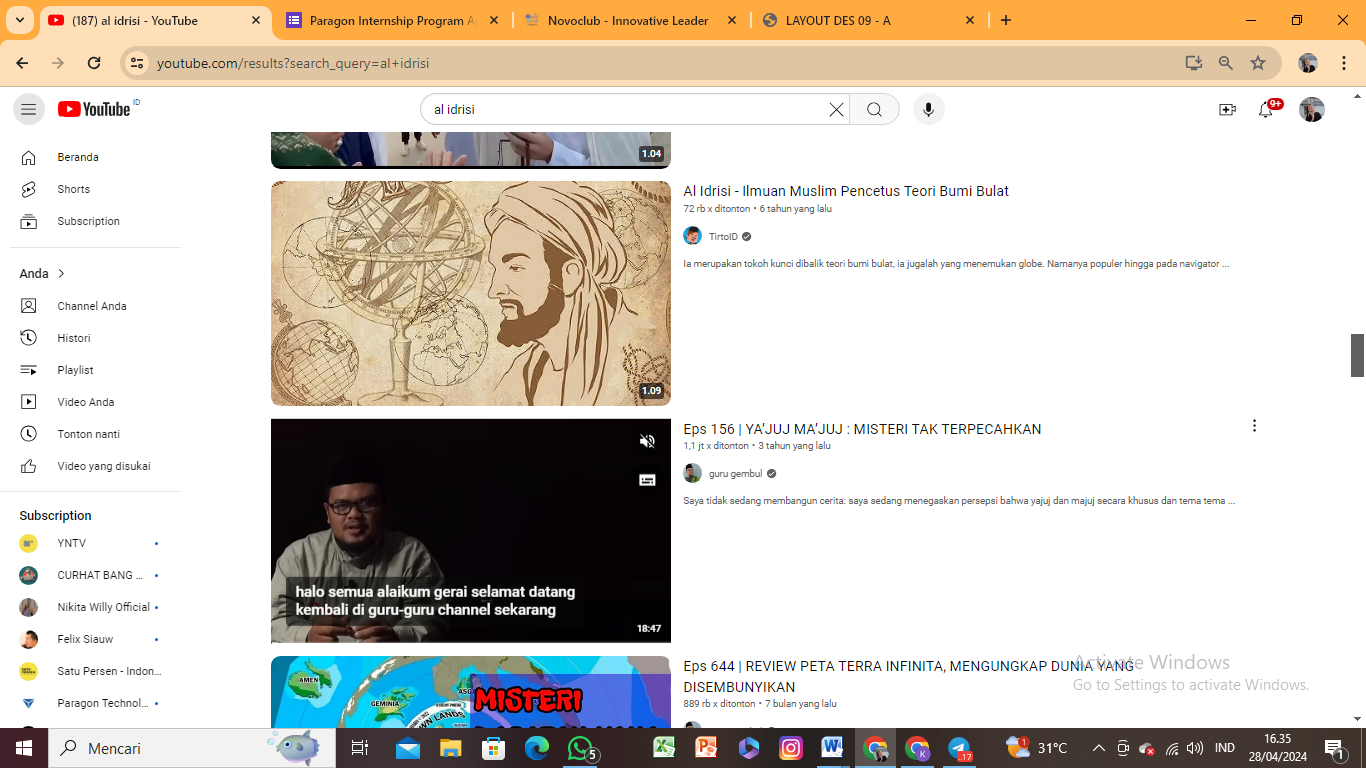 Ilustrasi Al Idrisi Seorang ilmuan geografi islam yang telah mengubah sejarah dunia
