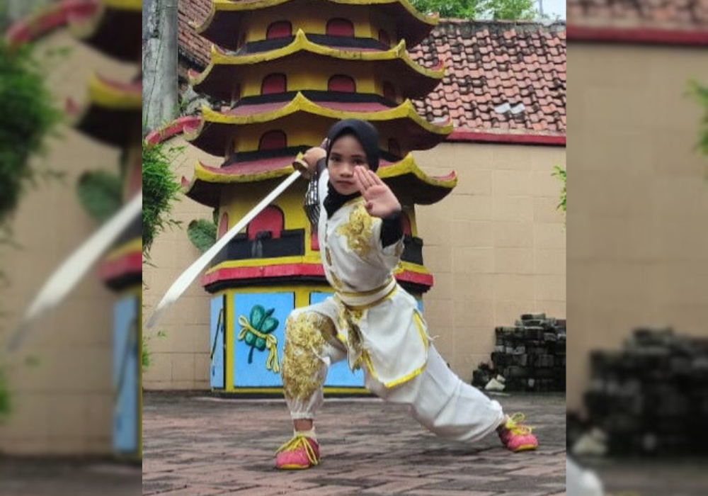 PROFESIONAL: Raqeela Rammang, atlet wushu asal Tulungagung dengan sederet prestasi membanggakan.