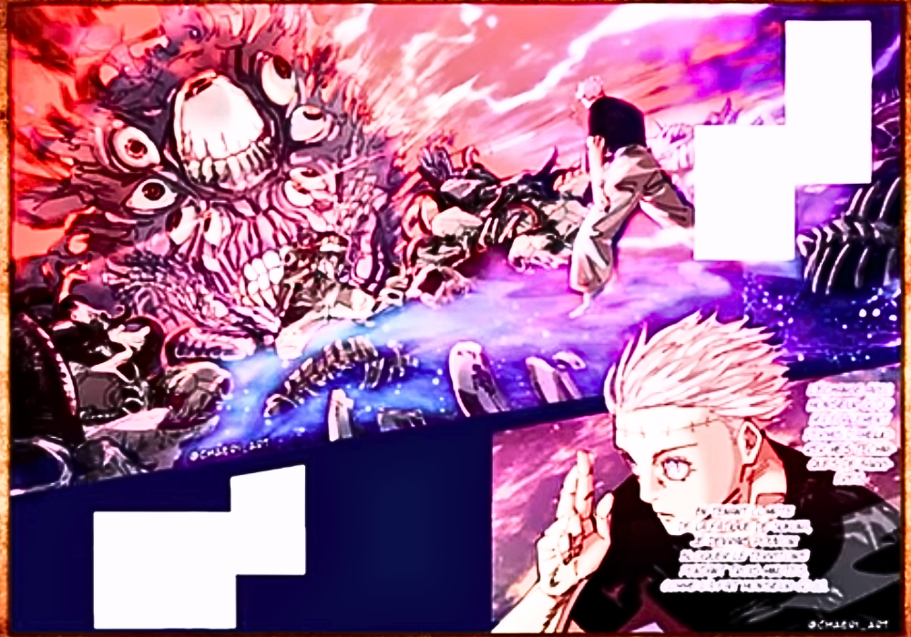 Yuta Okkotsu memakai raga Gojo Satoru untuk beradu domain expansion dengan Ryomen Sukuna.