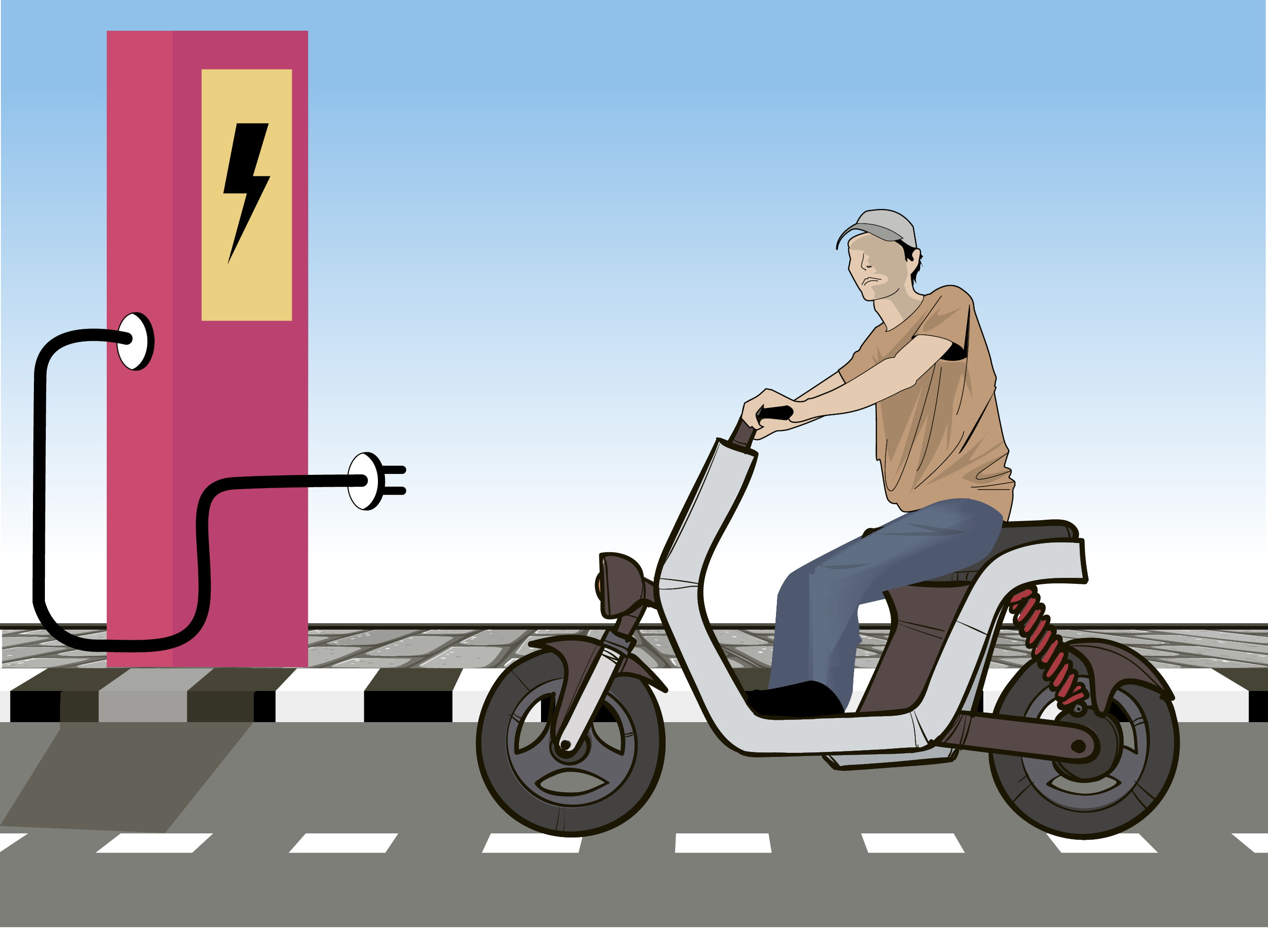 ilustrasi sepeda listrik