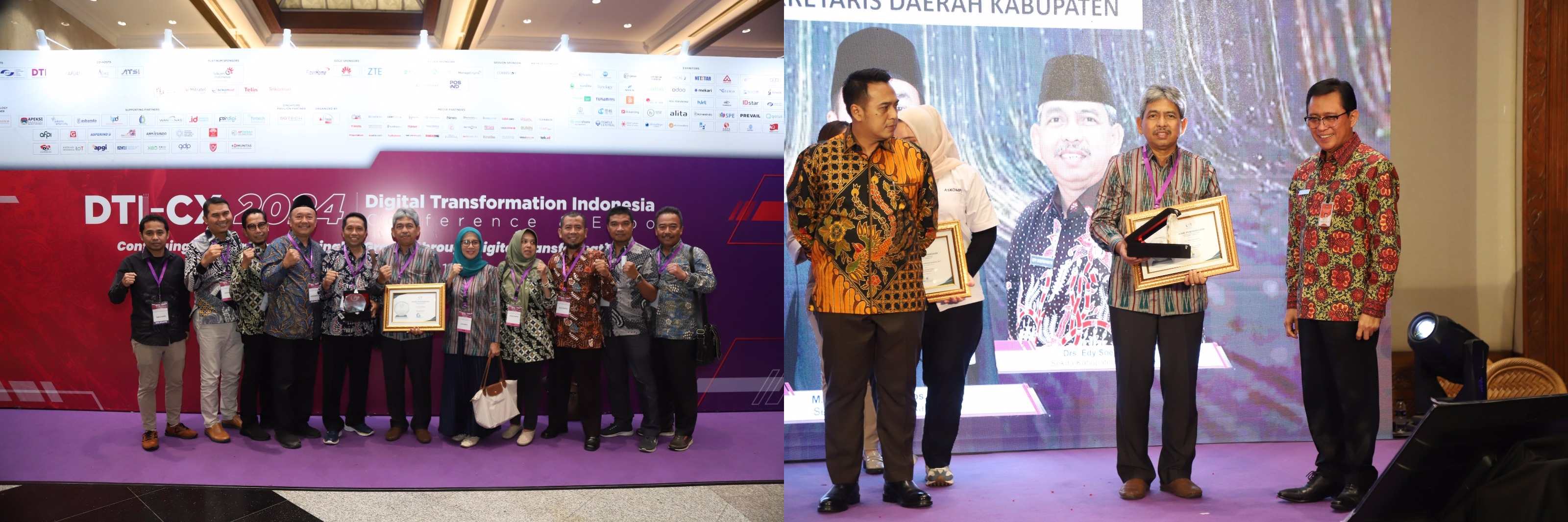 BIKIN BANGGA: Sekda Trenggalek Drs Edy Soepriyanto menerima penghargaan ASKOMPSI Digital Leadership Government (ADLG) Award 2024 Kategori Governance.
