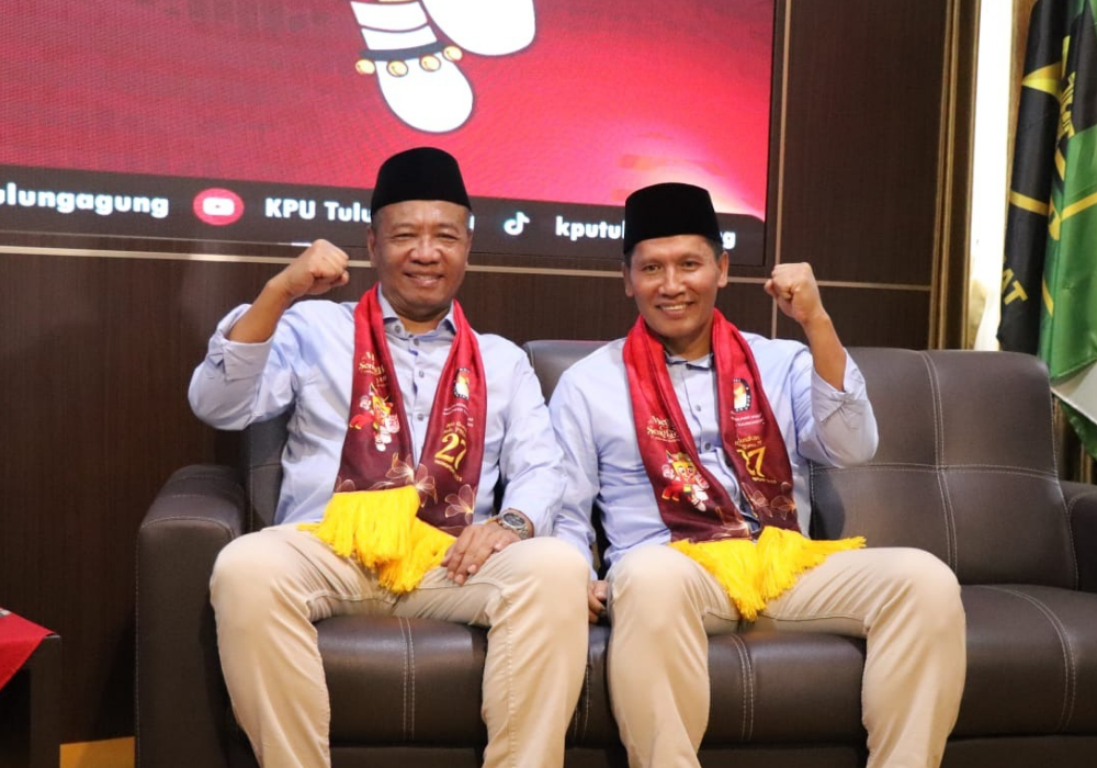 KOMPAK: Gatut Sunu Wibowo dan Ahmad Baharudin optimis menang dalam Pilkada Tulungagung.