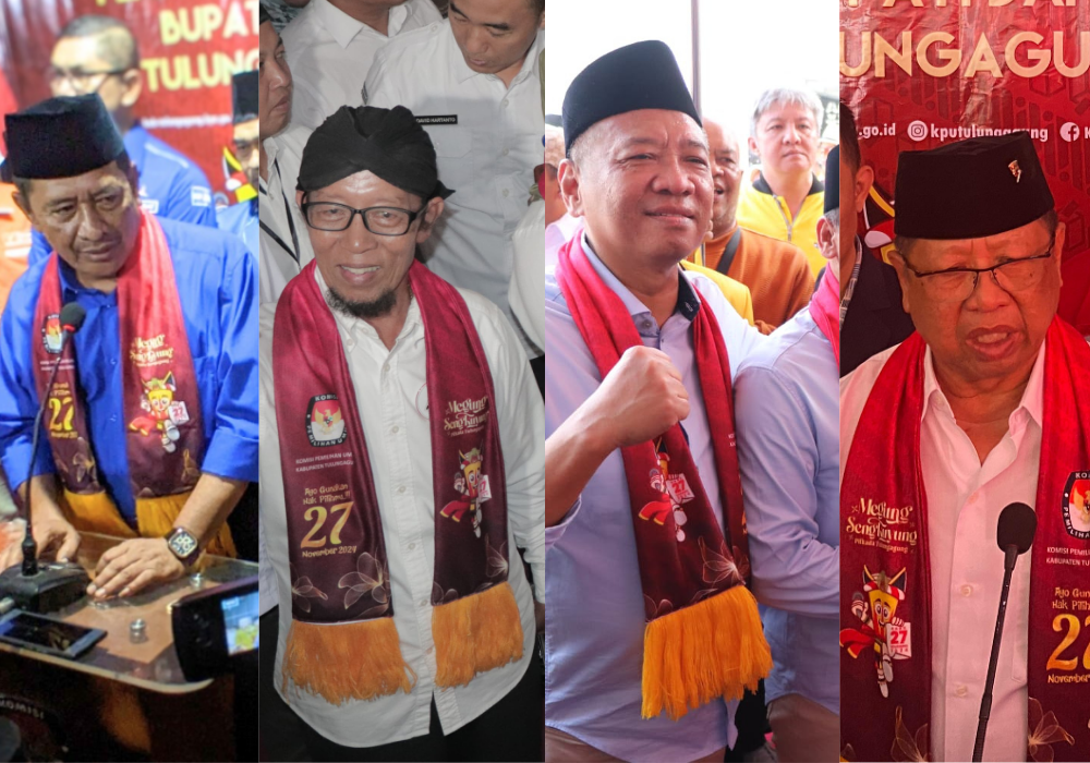 Kolase bacakada dalam kontestasi Pilkada Tulungagung 2024.