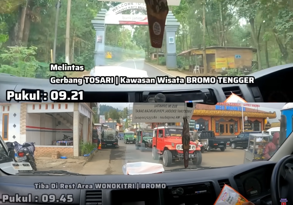 DAMRI Tiba di Gerbang Kawasan Wisata Bromo Tengger dan Tiba di Rest Area WONOKITRI