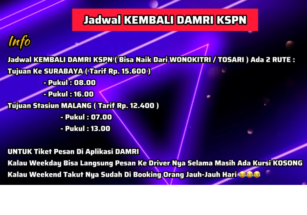Jadwal Kembali DAMRI KSPN dari Kawasan Wisata Nasional Bromo Tengger