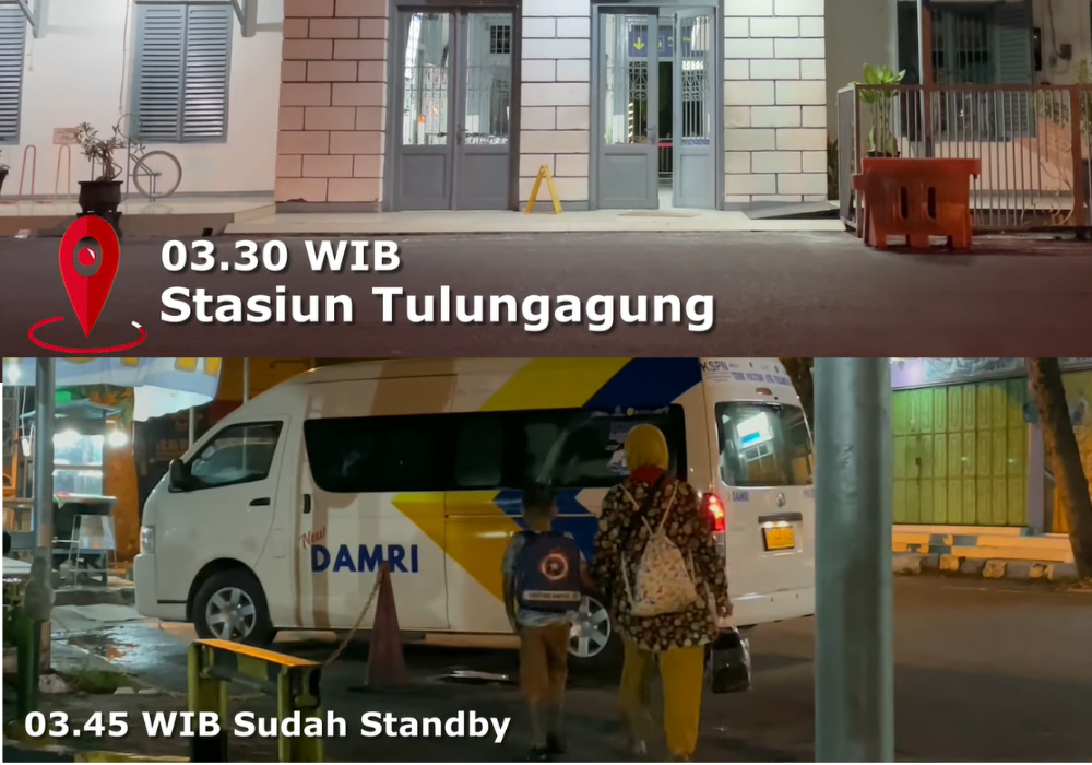 Stasiun Tulungangung dan DAMRI Standby di Stasiun Tulungangung