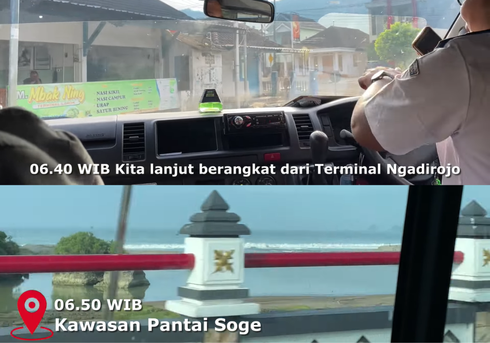 Pemberangkatan Terminal dari Ngadirojo dan Kawasan Pantai Soge